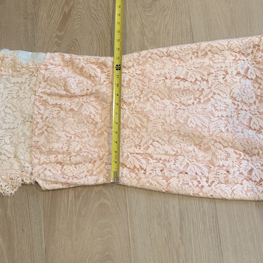 Revolve Aijek eyelash pink lace mini dress keyhole back - Picture 15 of 16